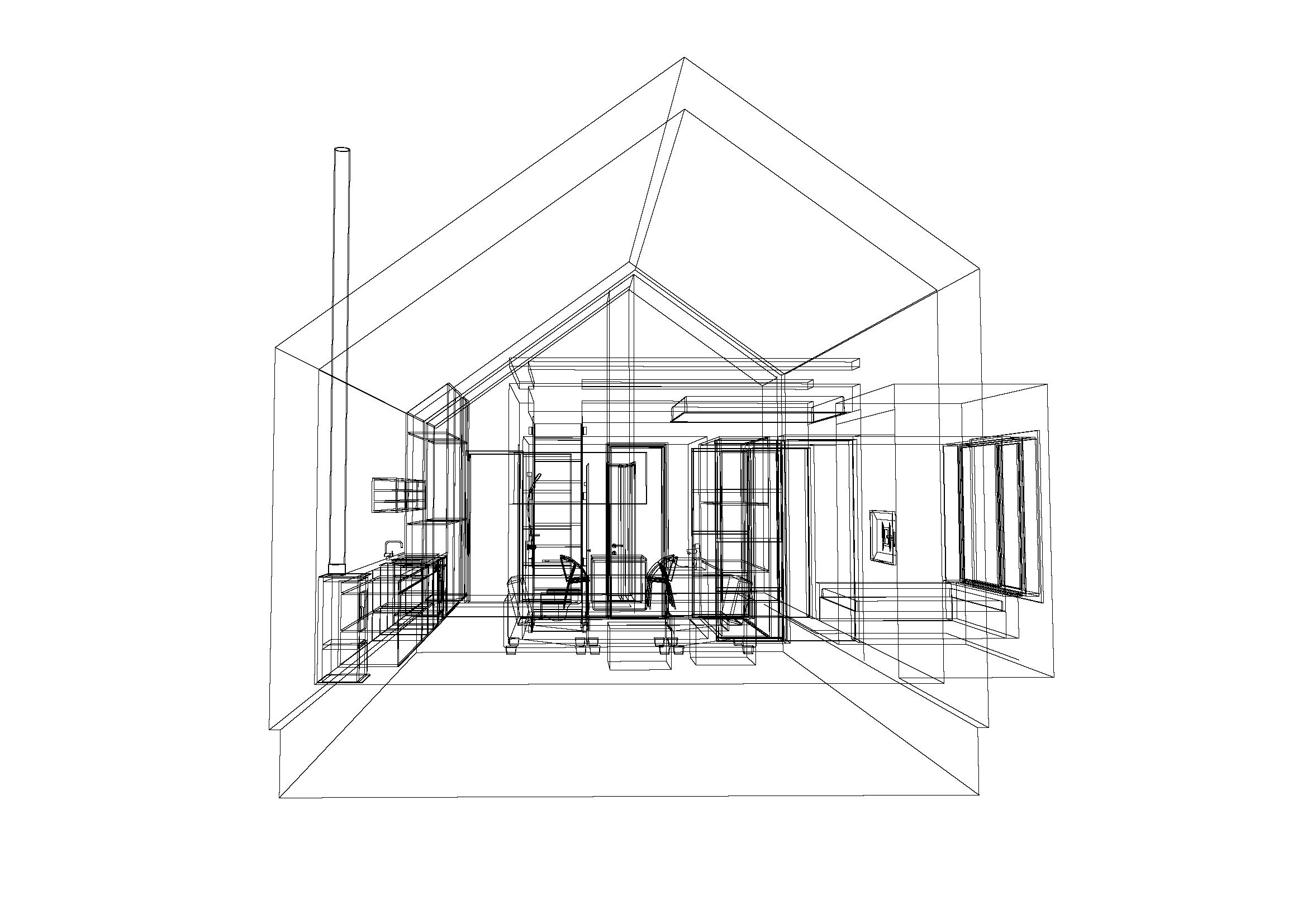 GORSKA KUCA 1S PRESJEK-wireframe